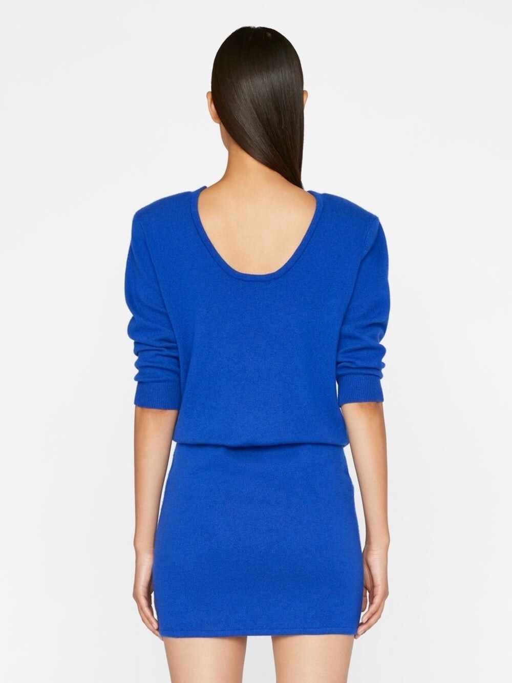 FRAME Strong Shoulder Cashmere Blend Scoop Back Sweater Dress Size S - Picture 7 of 14
